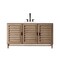 James Martin Vanities Portland 60in Single Vanity Whitewashed Walnut w/ 3 CM White Zeus Quartz Top 620-V60S-WW-3WZ - alternate 1